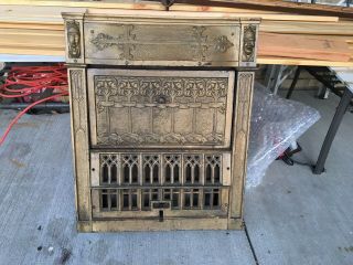 Gothic Era Fireplace Insert Comedy And Tragedy Cast Iron