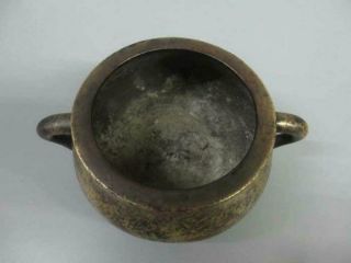 Antique Chinese Bronze ware Golden incense stove Da Ming xuande mark 5