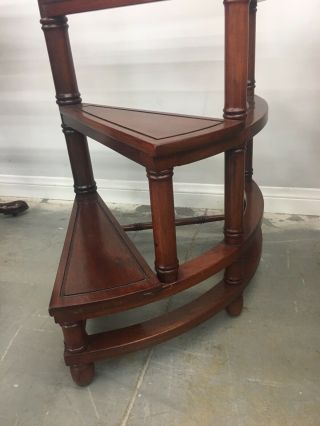 English Regency Style Carved Mahogany Spiral Library Steps 20th C Georgian 10