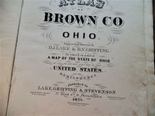 Brown Country Ohio 1876 Atlas Georgetown Eagle Huntington Etc.  Landowner Maps