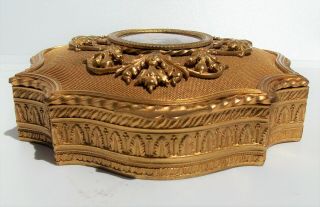 STUNNING FRENCH 19th CENTURY ORMOLU GILDED JEWELLERY BOX WITH NAPOLEON PORTRAIT 6