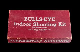 VINTAGE.  1937 SHARPSHOOTER BULLS EYE BULLSEYE MFG CO METAL PISTOL GUN ORIG W/BOX 2