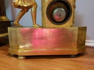 French Gilt Bronze Empire Clock 1800 Angel Arrow Maker Ormolu Versailles Anvil 8