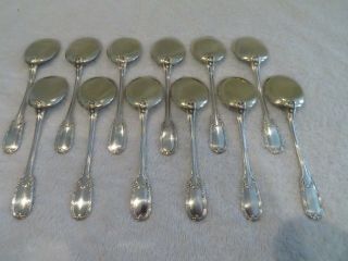 early 20th french sterling silver 12 ice cream spoons Puiforcat Louis XVI st 2