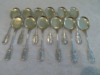 early 20th french sterling silver 12 ice cream spoons Puiforcat Louis XVI st 6
