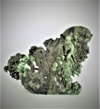 Large Old Chinese Jade Statue Figurine Carving