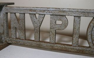 antique industrial cast iron NYPI York Psychiatric Institute sign plaque 6