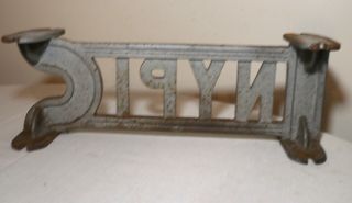 antique industrial cast iron NYPI York Psychiatric Institute sign plaque 8