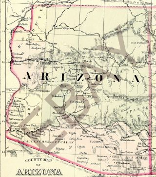 RARE 1872 PAHUTE COUNTY ARIZONA TERRITORY MAP – MEXICO - 2