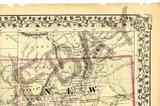 RARE 1872 PAHUTE COUNTY ARIZONA TERRITORY MAP – MEXICO - 4