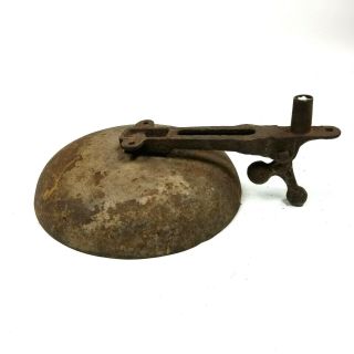 Antique Rusted Rustic Train Bell With Bracket Clapper Loud