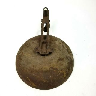 Antique Rusted Rustic Train Bell With Bracket Clapper Loud 2