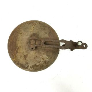 Antique Rusted Rustic Train Bell With Bracket Clapper Loud 3