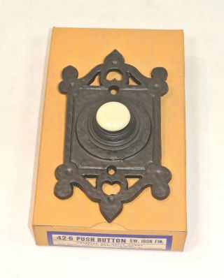 Vintage Door Bell Hammered Metal Push Button Arts & Crafts