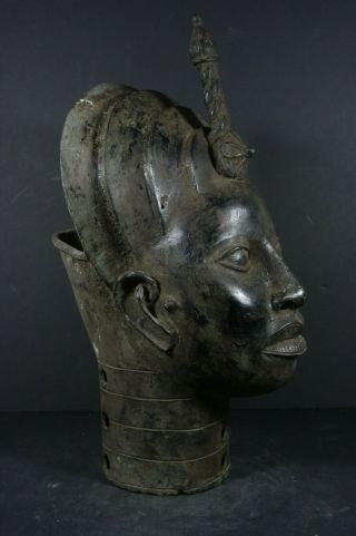 Life size IFE bronze African ONI KING head - Nigeria Benin,  TRIBAL ART 2