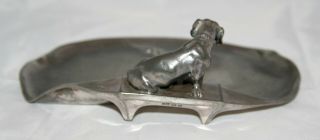 Antique Art Nouveau WMF Pewter Card Tray No.  369 Daschund & Lizard c1905 6