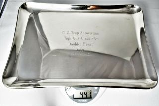 441Gram Mexico 925 Sterling Award Tray 1959 C.  Z.  Trap Assn.  High Gun Class A 2