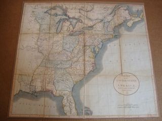 Rare J Cary Map Of The United States Of America 1819 Folding Sectional Map