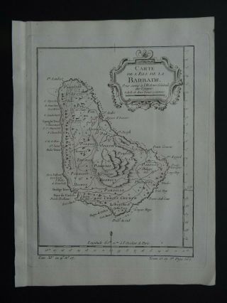 1758 Bellin Atlas Map Barbados - Carte L 