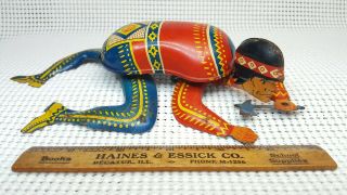 Vintage Ohio Tin Wind - Up Toy / Crawling Indian Collectible - Rare