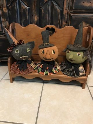 Primitive Halloween Doll Trio