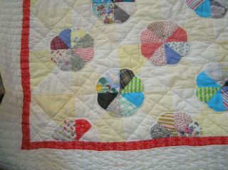 Vintage Handmade Pinwheel Variation pattern Patchwork Quilt 83 