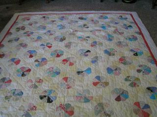 Vintage Handmade Pinwheel Variation pattern Patchwork Quilt 83 