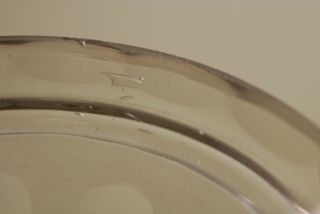 large,  heavt American cut - etched glass oil lamp shade,  probably made about 1860 8
