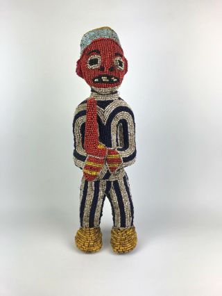 A Mid 20th C.  Beaded Wood 