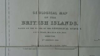 Geological Map Of The British Isles 1912,  Pub 1924,  Edward Shackleton Owned