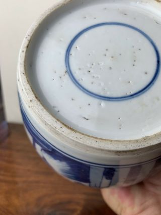 antique chinese blue and white ginger jar 18thC KangXi period 11