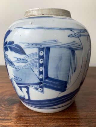 antique chinese blue and white ginger jar 18thC KangXi period 4