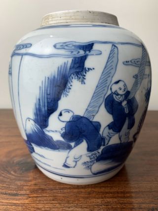 antique chinese blue and white ginger jar 18thC KangXi period 5