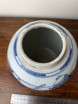 antique chinese blue and white ginger jar 18thC KangXi period 6