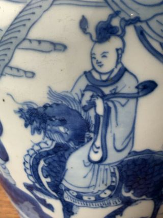 antique chinese blue and white ginger jar 18thC KangXi period 7