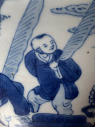 antique chinese blue and white ginger jar 18thC KangXi period 8