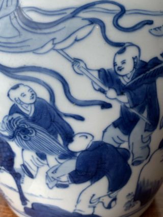 antique chinese blue and white ginger jar 18thC KangXi period 9