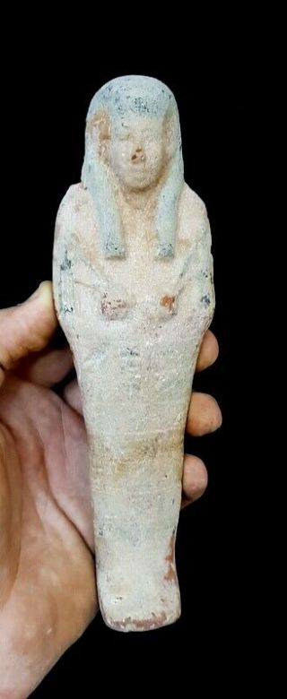 Rare Ancient Egypt Shabti Egyptian Ushabti Statue Stone Antique Figure Faience