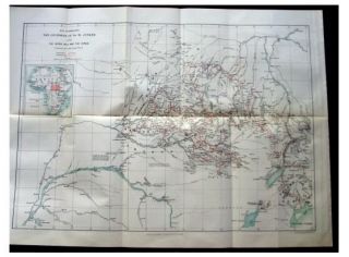 1887 Junker - Mapping Congo River - Nile Sources - Color Route Map - Africa - 7