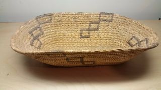 Hand Woven Antique Native American Basket Neat Repair Asis
