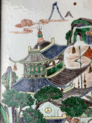antique chinese famille verte porcelain panel with hardwood frame 3
