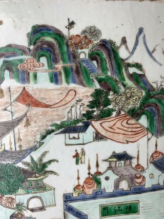 antique chinese famille verte porcelain panel with hardwood frame 4