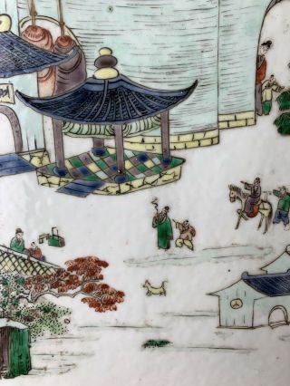 antique chinese famille verte porcelain panel with hardwood frame 7