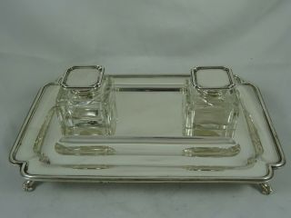 Smart Solid Silver Ink Stand,  1920,  859gm - Barnard Family