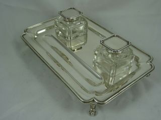 SMART solid silver INK STAND,  1920,  859gm - Barnard Family 2