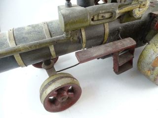 Antique Wood Iron Model Steam Tractor Case 1800s Toy Large Scale Folk Art Vtg 3