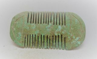 Ancient Viking Norse Bronze Beard Comb Circa 900 - 1000ad