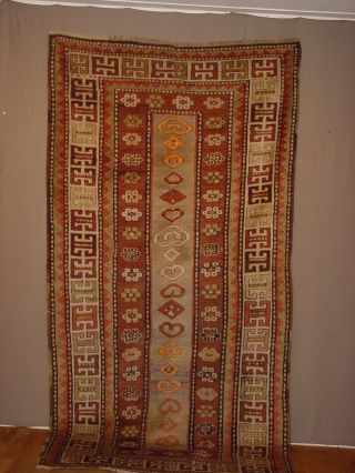 Wonderful Antique 1880 Caucasian Bordjalou Kazak Rug Hg