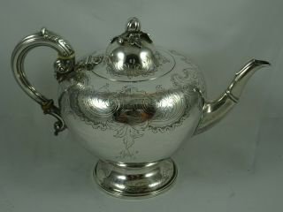 , Victorian Silver Tea Pot,  1863,  675gm