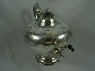 , VICTORIAN silver TEA POT,  1863,  675gm 2